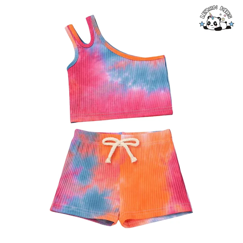 LEZONKIDS - Conjunto de Roupas Femininas de Hip Hop sem Manga e Shorts Personalizadas com Preço Direto da Fábrica para Esportes